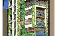 Nhà ở mặt phố phân chia lô đẹp thiết kế hiện đại ảnh 6 tầng