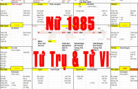 Nữ sinh năm 1985 tuổi Ất Sửu, Xem Tử Vi 1985, Xem Tứ Trụ 1985, Xem màu sắc hợp