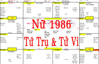 Nữ sinh năm 1986 tuổi Bính Dần, Xem Tử Vi 1986, Xem Tứ Trụ 1986, Xem màu sắc hợp 1986