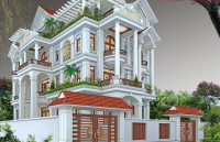 Biệt thự 4 tầng thiết kế theo phong thủy kiến trúc biệt thự tân cổ điển