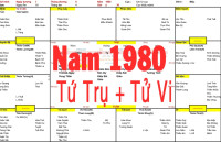 Xem Tứ Trụ Nam 1980, Xem Tử Vi Nam 1980, Xem màu sắc hợp nam 1980, Bát tự Nam 1980, Nam sinh năm 1980 tuổi Canh Thân