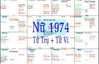 Xem Tứ Trụ Nữ 1974, Xem Tử Vi Nữ 1974, Xem màu sắc hợp nữ 1974, Bát tự Nữ 1974, Nữ sinh năm 1974 tuổi Giáp Dần
