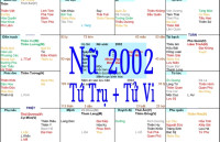 Xem Tứ Trụ Nữ 2002, Xem Tử Vi Nữ 2002, Xem màu sắc hợp nữ 2002, Bát tự Nữ 2002, Nữ sinh năm 2002 tuổi Nhâm Ngọ