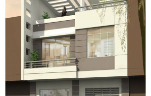 Nhà ở mặt phố thiết kế đẹp hiện đại chia phân lô ảnh 3 tầng