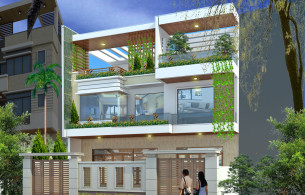 Mẫu nhà mặt phố 3 tầng hiện đại ở Thái Nguyên