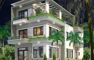 Thiết kế biệt thự 3 tầng- mẫu nhà hiện đại ở Thái Nguyên