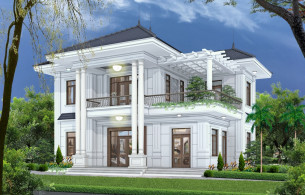 Biệt thự 2 tầng tân cổ điển hiện đại ở Bắc Giang