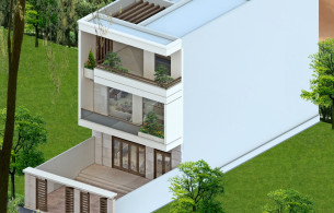Nhà mặt phố 3 tầng mặt tiền 8 đến 9m thiết kế theo phong thủy