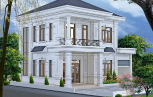 Biệt thự 2 tầng kiến trúc pháp thiết kế theo phong thủy