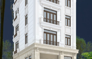 Mẫu nhà mặt phố 5 tầng 1 lửng 1 tum tân cổ điển hiện đại thiết kế theo phong thủy ảnh nhà mặt tiền rộng 6m 7m 8m 9m 6 tầng 7 tầng