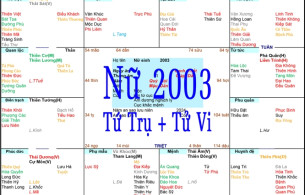 Xem Tứ Trụ Nữ 2003, Xem Tử Vi Nữ 2003, Xem màu sắc hợp nữ 2003, Bát tự Nữ 2003, Nữ sinh năm 2003 tuổi Quý Mùi