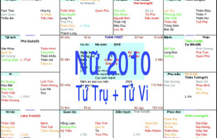 Xem Tứ Trụ Nữ 2010, Xem Tử Vi Nữ 2010, Xem màu sắc hợp nữ 2010, Bát tự Nữ 2010, Nữ sinh năm 2010 tuổi Canh Dần