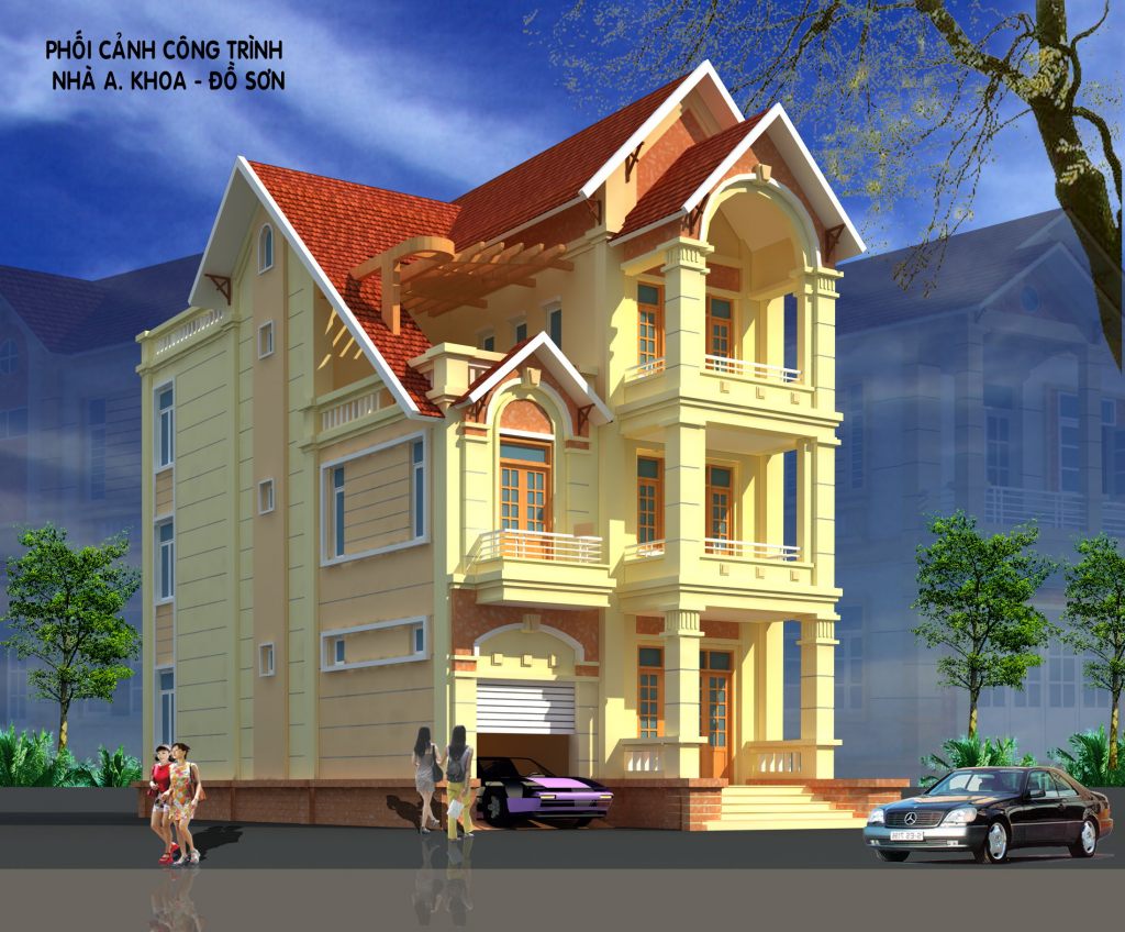 Biệt Thự pháp cổ 3 tầng thiêt kế nhà ở đẹp -Ảnh1