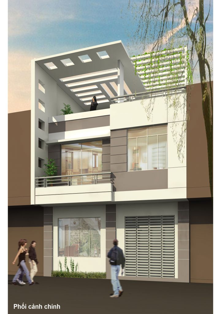 Nhà ở mặt phố thiết kế đẹp hiện đại chia phân lô ảnh 3 tầng