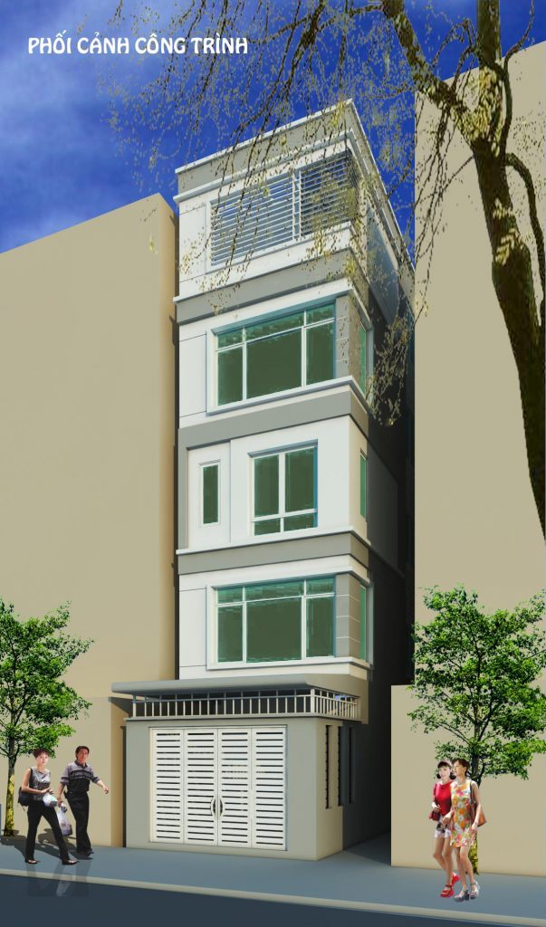 Nhà ở mặt phố thiết kế đẹp hiện đại chia phân lô ảnh 5 tầng