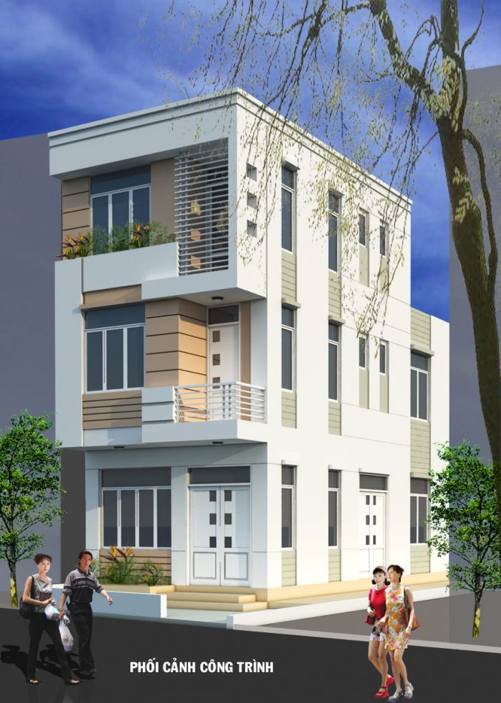 Nhà ở chia phân lô mặt phố đẹp thiết kế hiện đại ảnh 3 tầng