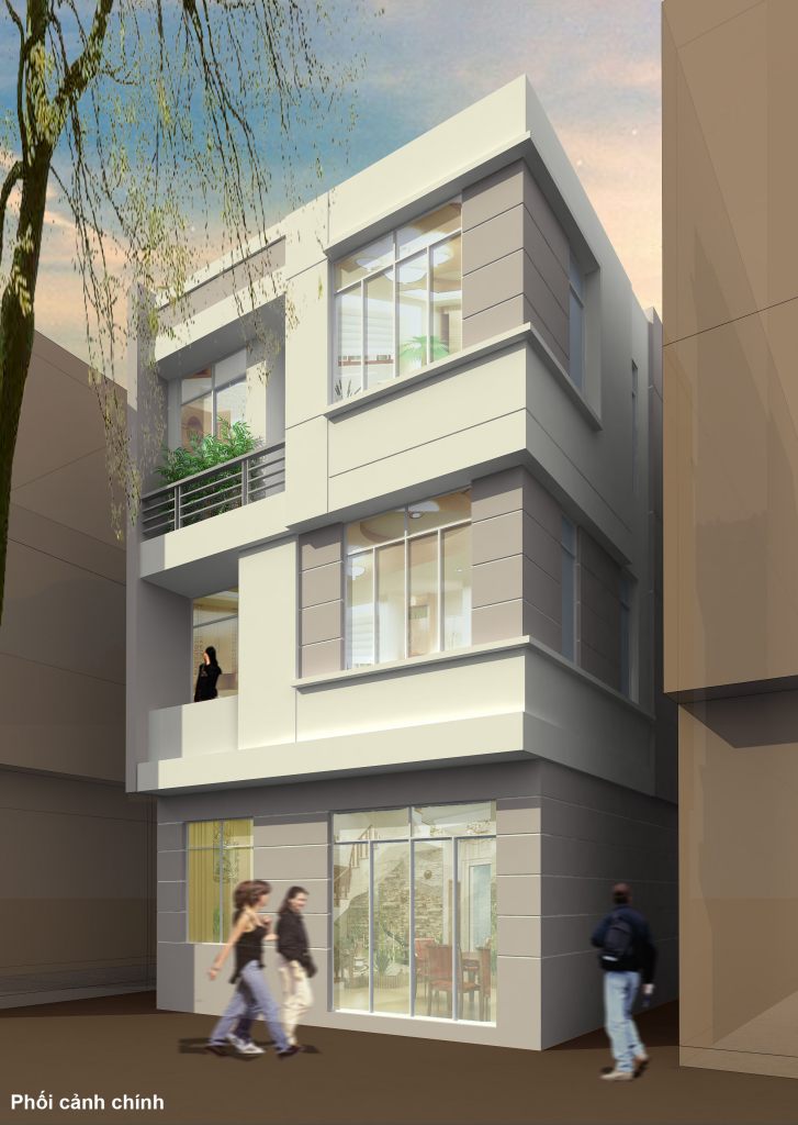 Nhà ở mặt phố chia phân lô thiết kế hiện đại đẹp ảnh 3 tầng