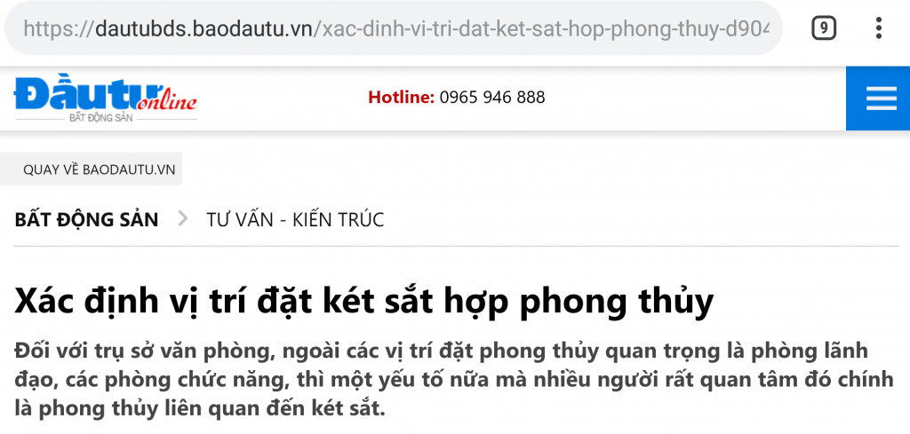 Xem phong thủy vị trí và hướng hợp đặt két sắt Xem phong thủy vị trí và hướng hợp đặt két sắt