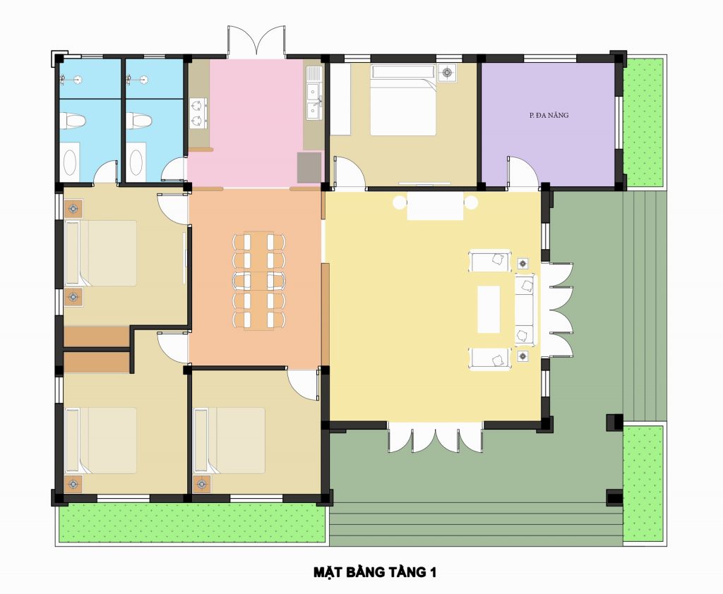 Nhà ở biệt thự 1 tầng kiến trúc hiện đại đẹp