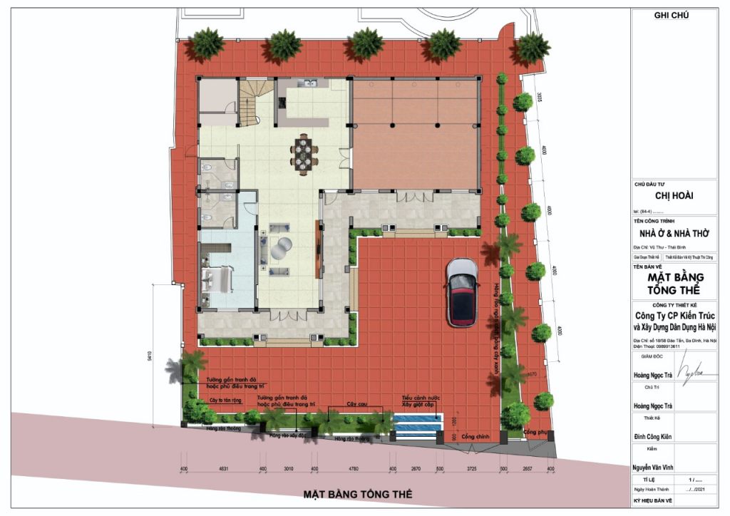 Nhà Thờ kết hợp Nhà ở thiết kế kiến trúc phong thủy