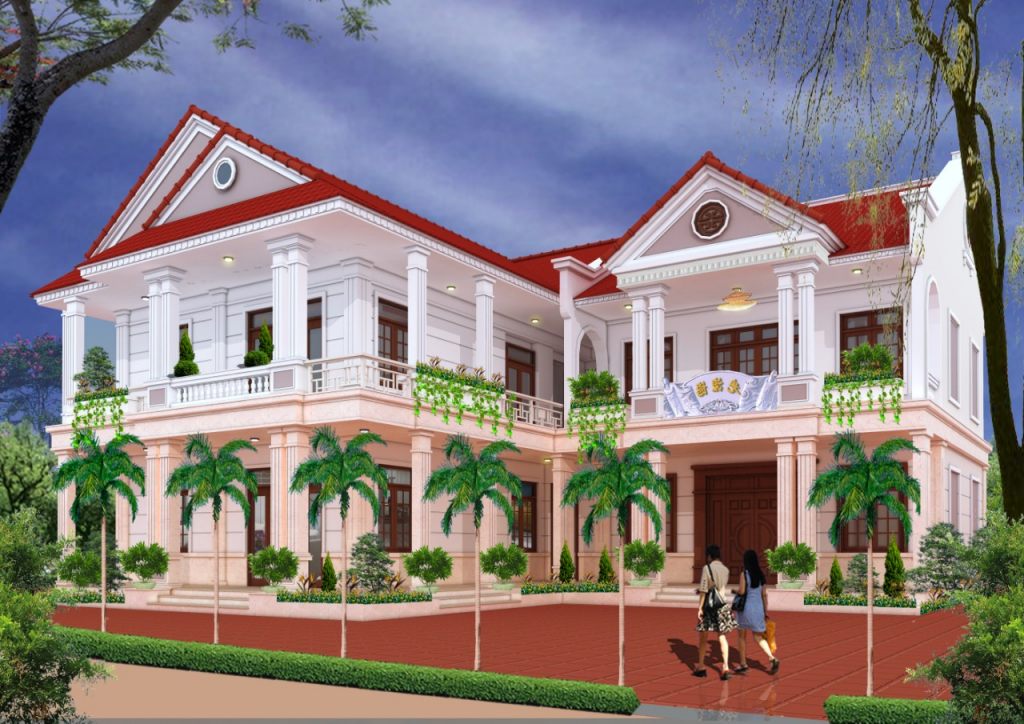 Nhà Thờ kết hợp Nhà ở thiết kế kiến trúc phong thủy