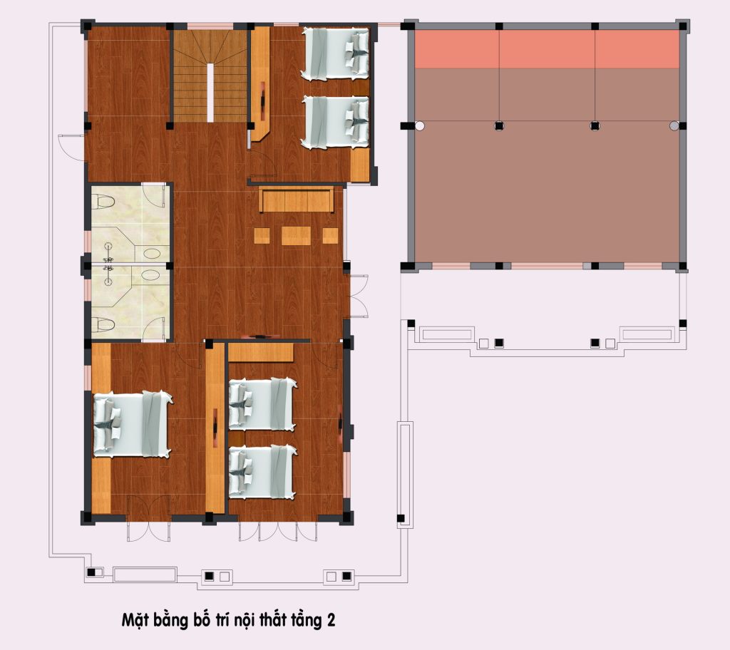 Nhà Thờ kết hợp Nhà ở thiết kế kiến trúc phong thủy