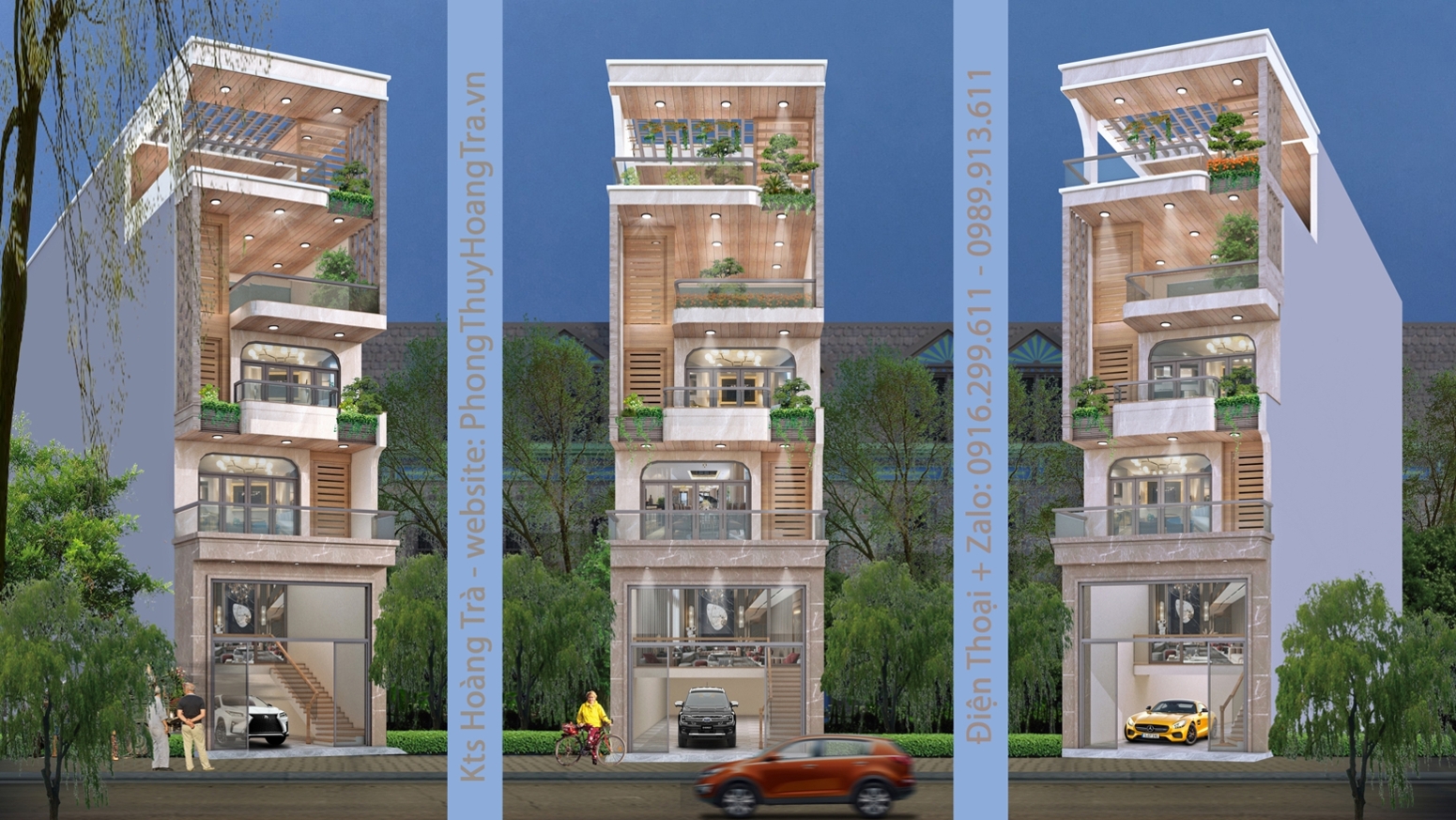 thiết kế theo phong thủy Các mẫu ảnh nhà mặt phố mặt tiền 6m hiện đại với kiến trúc hiện đại 5 tầng