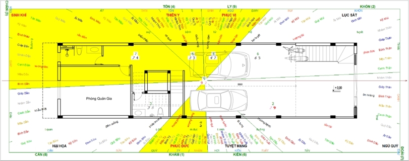 Mẫu ảnh thiết kế kiến trúc phong thủy nhà mặt phố 1 tầng lầu