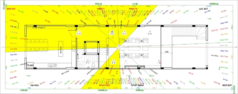 Mẫu ảnh thiết kế kiến trúc phong thủy nhà mặt phố 2 tầng lầu