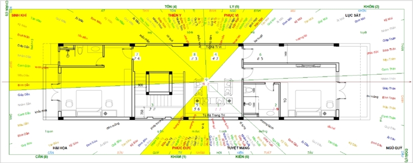 Mẫu ảnh thiết kế kiến trúc phong thủy nhà mặt phố 3 tầng lầu
