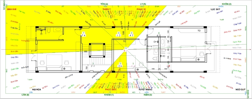 Mẫu ảnh thiết kế kiến trúc phong thủy nhà mặt phố 4 tầng lầu