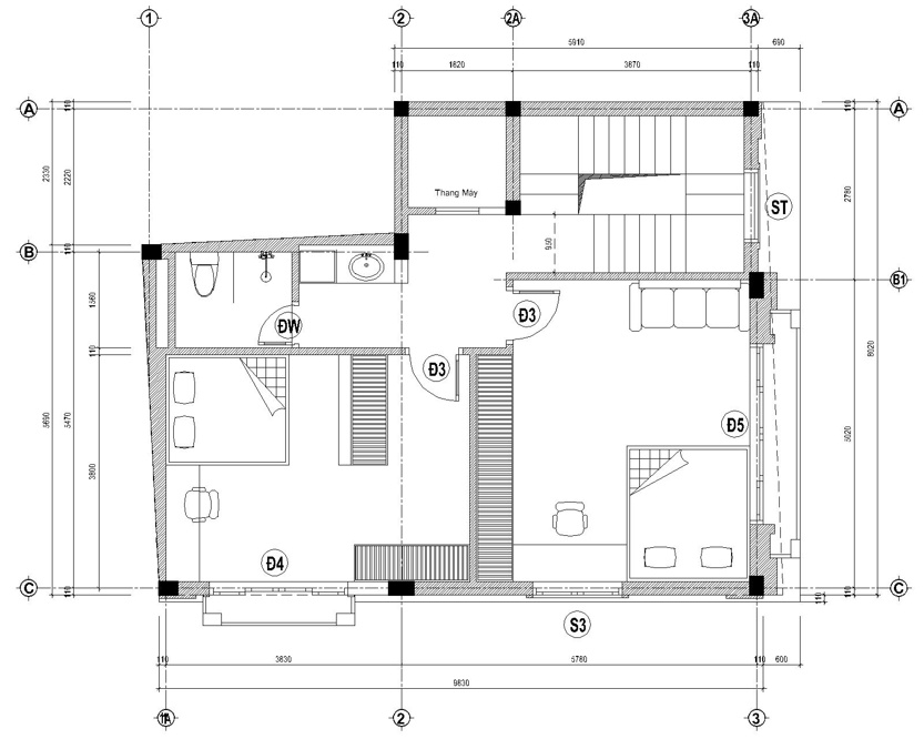 Mẫu ảnh nhà 3 tầng mặt tiền 7m 8m 9m đẹp hiện đại tân cổ điển