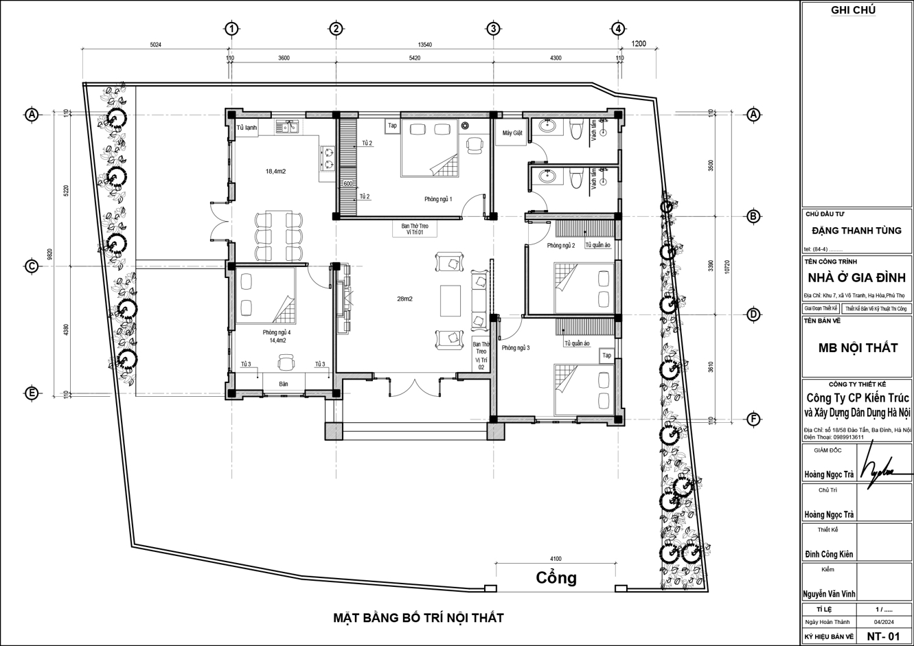 Mặt Bằng Mẫu ảnh nhà ở 1 tầng thiết kế theo phong thủy kiến trúc tân cổ điển