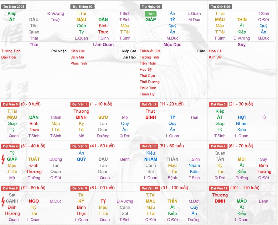 Xem Tứ Trụ Nam 2005, Tứ trụ tuổi Ất Dậu, Xem bát tự Nam 2005, Bát tự Nam 2005, Xem màu sắc hợp 2005, bát tự Nam 2005, bát tự tử bình Nam 2005