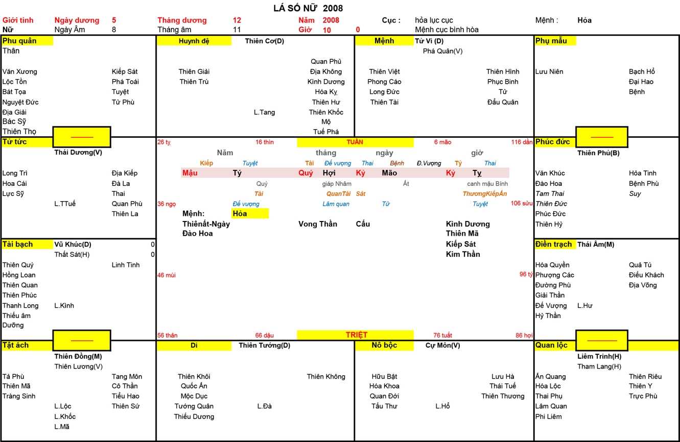 Xem Tứ Trụ Nữ 2008, Tứ trụ Nữ 2008, tứ trụ tuổi Mậu Tý, Xem Tử Vi Nữ 2008, Bát tự Nữ 2008, tử vi Nữ 2008, tử vi 2008