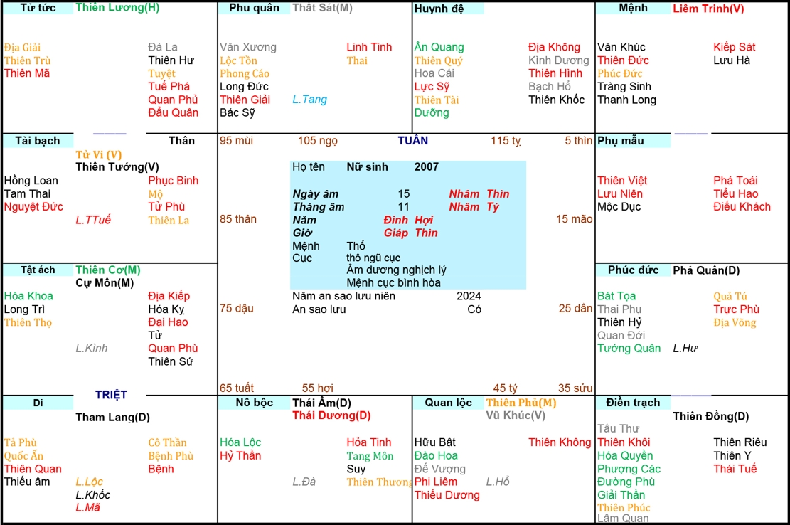 Xem Tử Vi Nữ 2007, tử vi tuổi Đinh Hợi, tử vi năm 2007, tử vi Nữ 2007, lập tử vi Nữ 2007