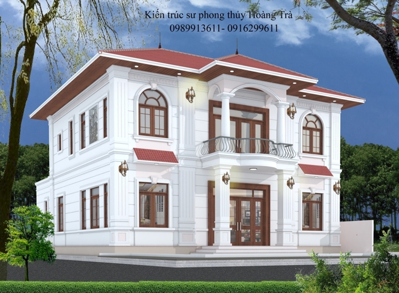 ảnh biệt thự 2 tầng cải tạo theo phong thủy phong cách kiến trúc tân cổ điển