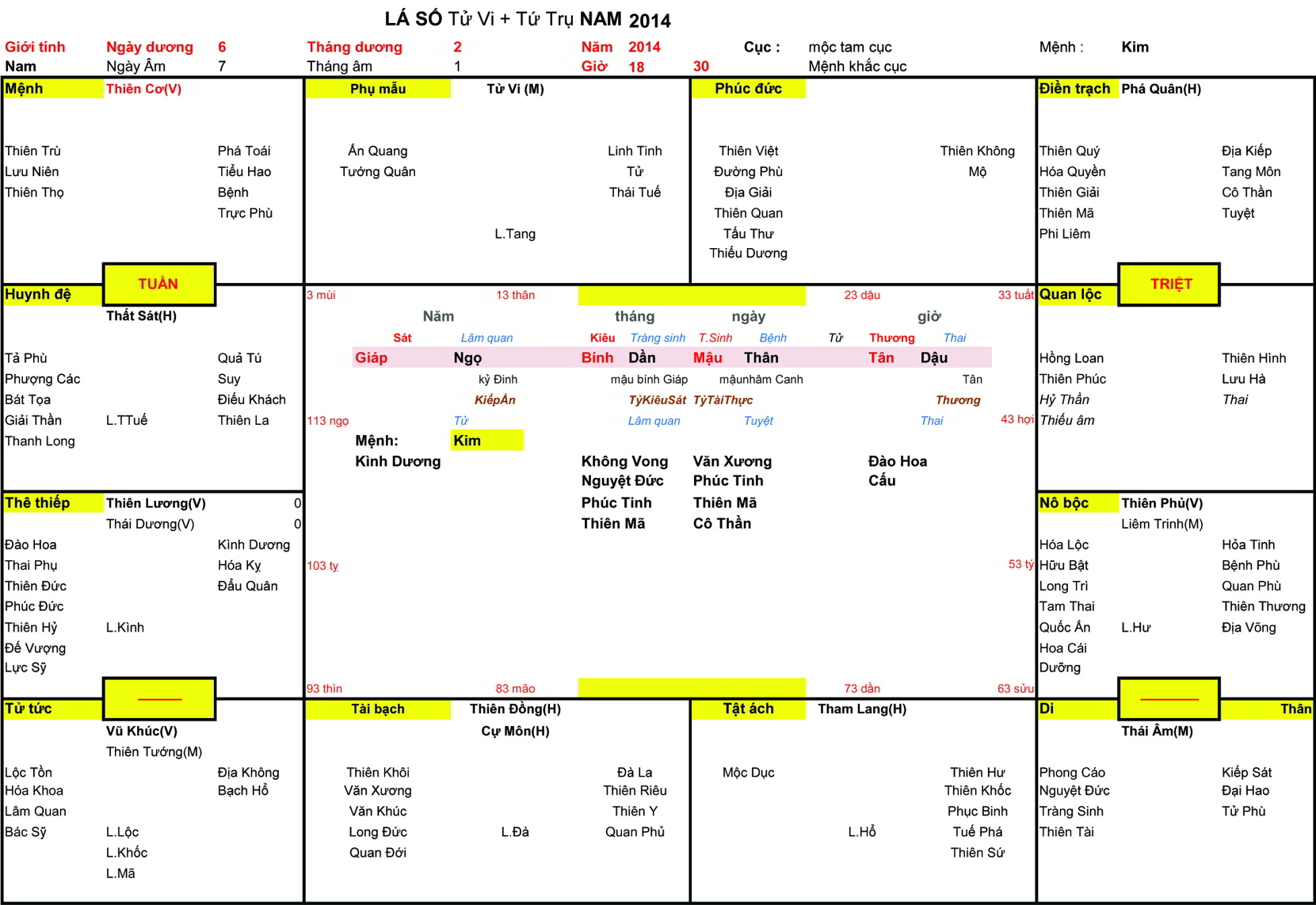 Xem Tứ Trụ Nam 2014, Tứ trụ Nam 2014, tứ trụ tuổi Giáp Ngọ, Xem Tử Vi Nam 2014, Bát tự Nam 2014, tử vi Nam 2014, tử vi 2014