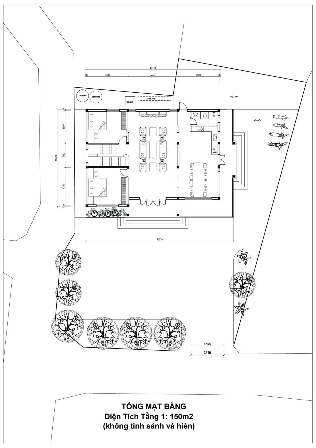 Tổng mặt bằng Nhà ở biệt thự 2 tầng thiết kế phong thuỷ mẫu ảnh kiến trúc mái nhật
