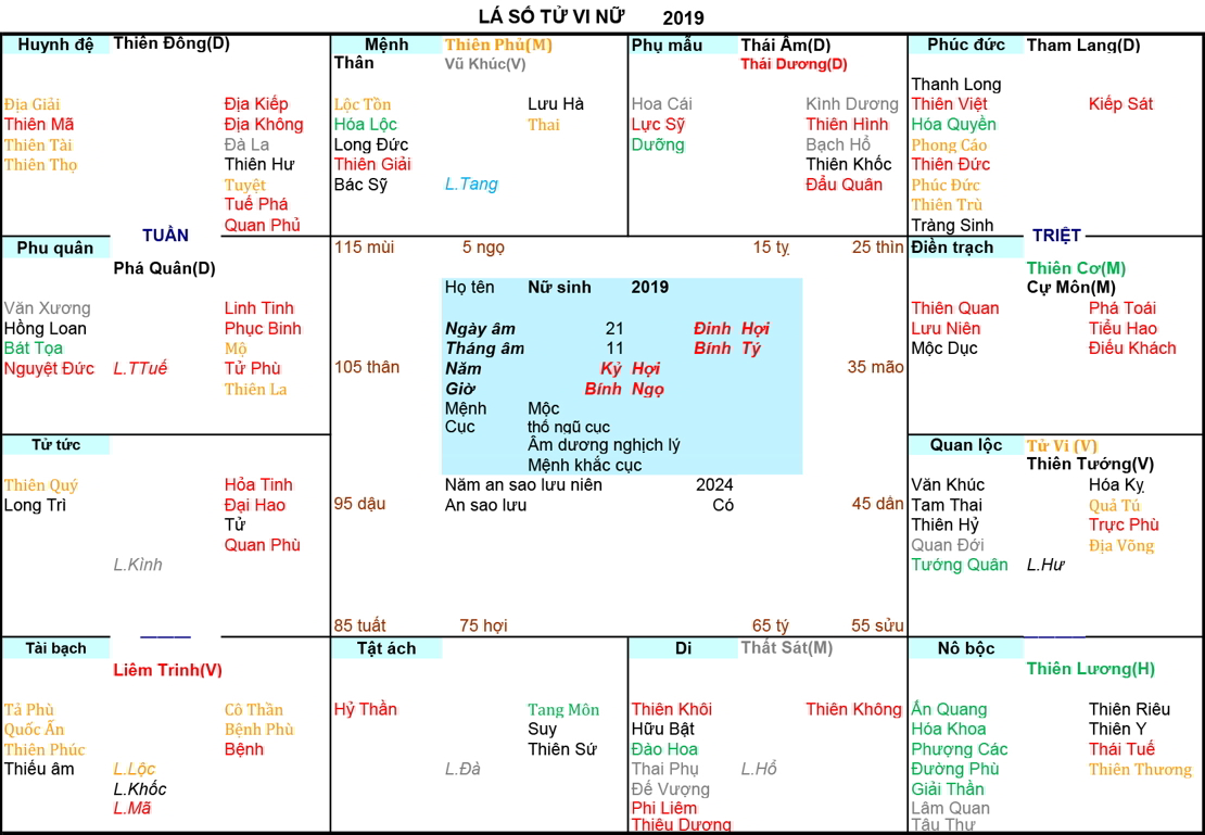Xem Tử Vi Nữ 2019, tử vi tuổi Kỷ Hợi, tử vi năm 2019, tử vi Nữ 2019, lập tử vi Nữ 2019