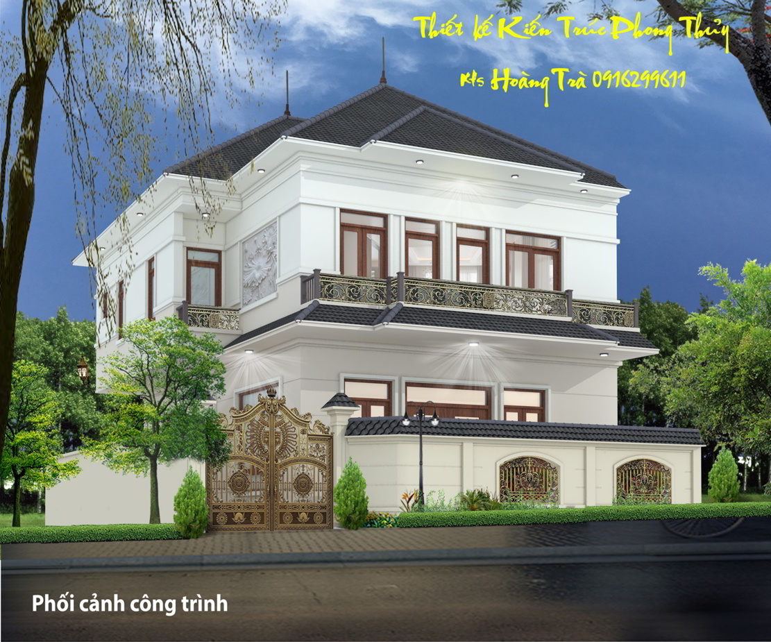 Biệt thự 2 tầng kiểu nhật hiện đại thiết kế phong thủy kiến trúc tân cổ điển